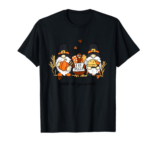 Thanksgiving Gnomes Gobble Till You Wobble Turkey Dinner T-Shirt