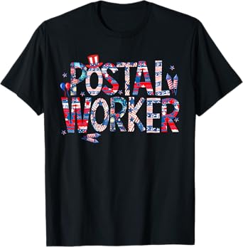 American Postal Worker USA Flag Mailman Mail 4th of July T-Shirt