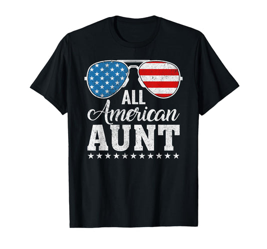 All American Aunt Matching Family USA Patriotic 4th of July T-Shirt