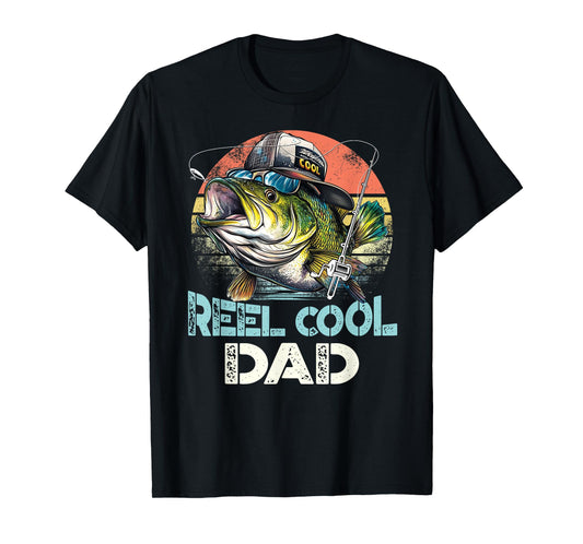 Reel Cool Dad Fishing Vintage Retro Father's Day T-Shirt