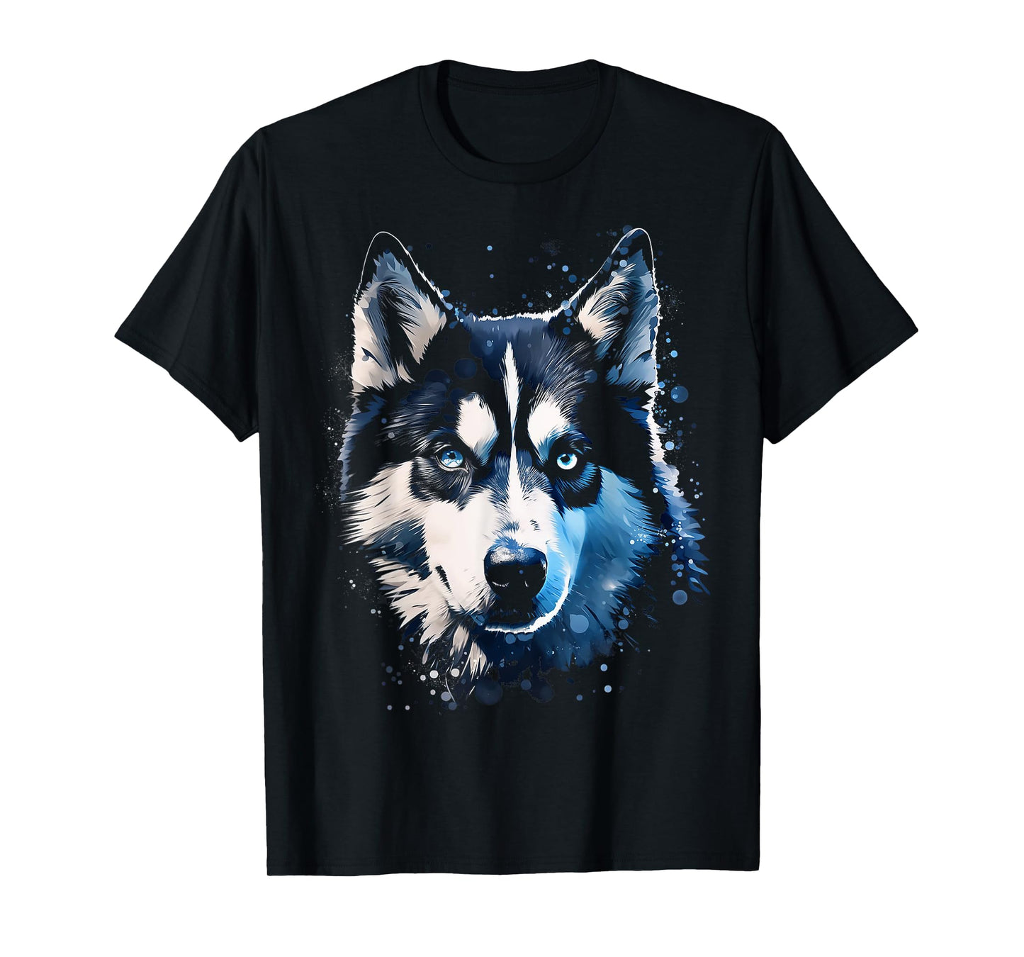 Husky Motif Pet Illustration Dog Husky T-Shirt for Men Women Kids