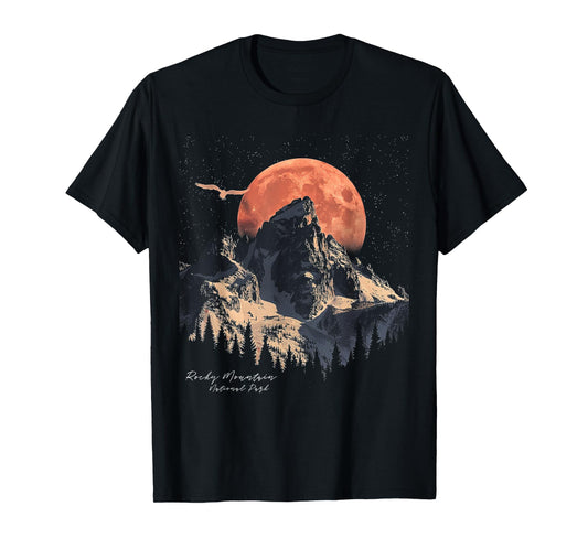 Rocky Mountain - US National Park Vintage Men Women Retro T-Shirt
