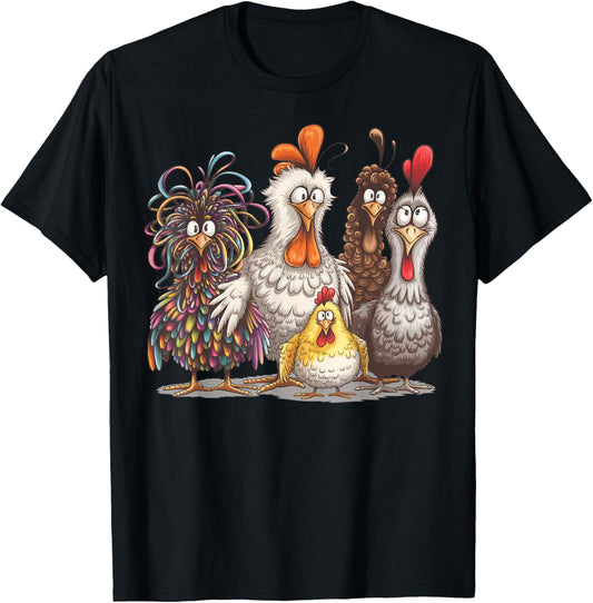 Chicken Art Crazy Chicken Gifts For Men Women Kid Boy Family T-Shirt