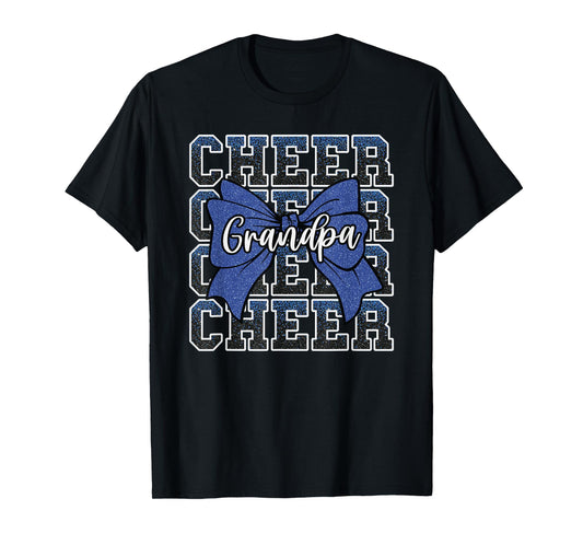 Cheer G-Pa Grandpa Bow Sport Cheerleader Cheerleading Blue T-Shirt