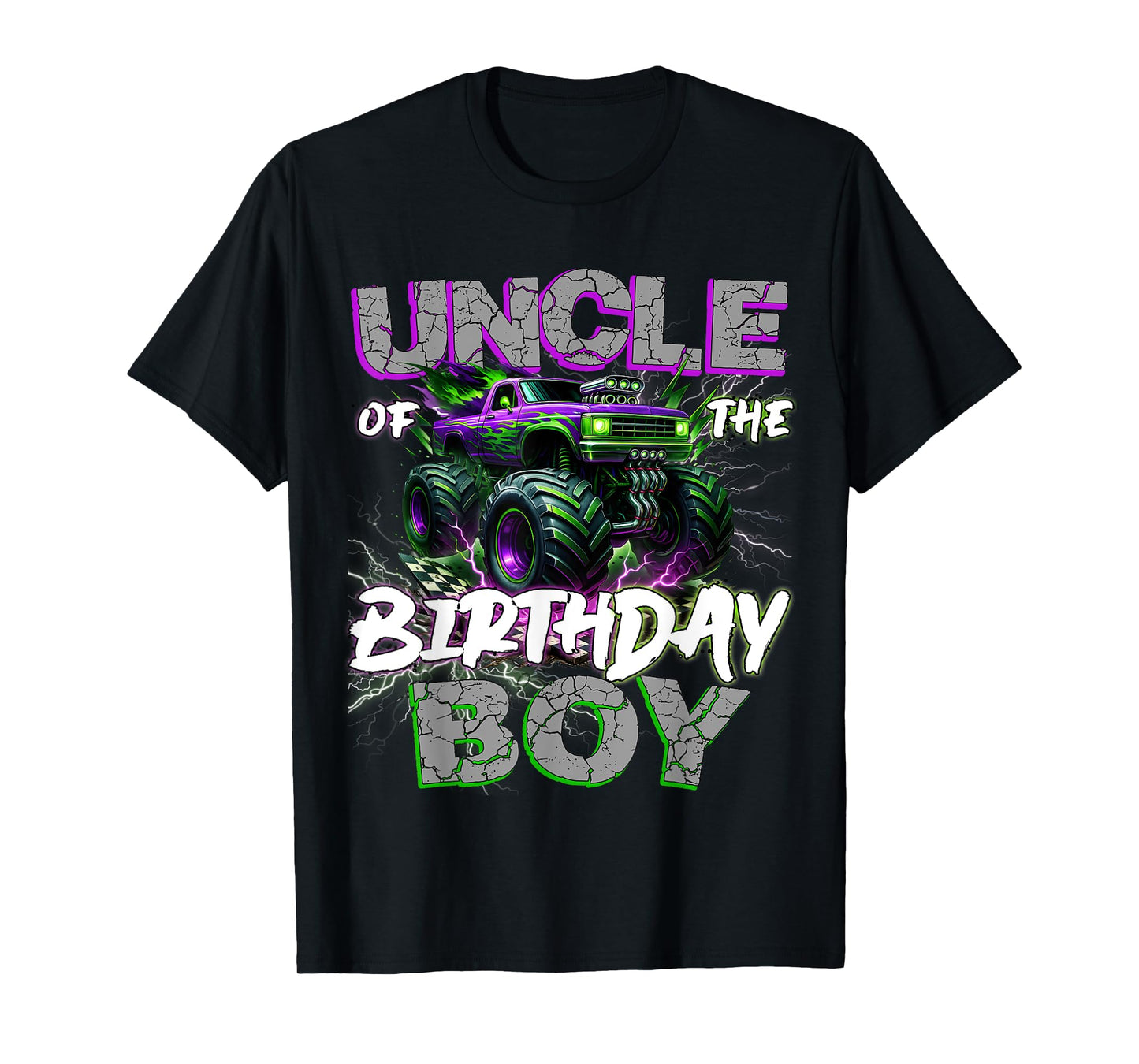 Uncle Of The Birthday Monster Truck Family Matching Party T-Shirt