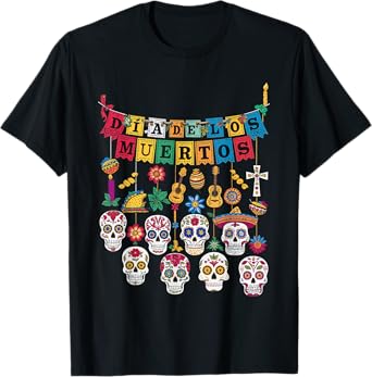 Dia De Los Muertos Sugar Skull Celebration Art Love T-Shirt