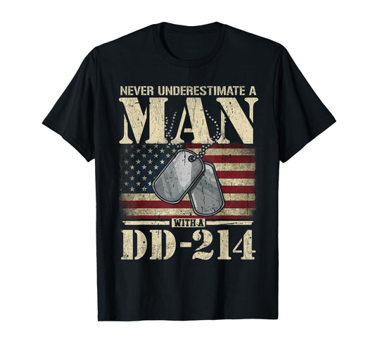 DD 214 Alumni Never Underestimate An Old Man With A DD-214 T-Shirt