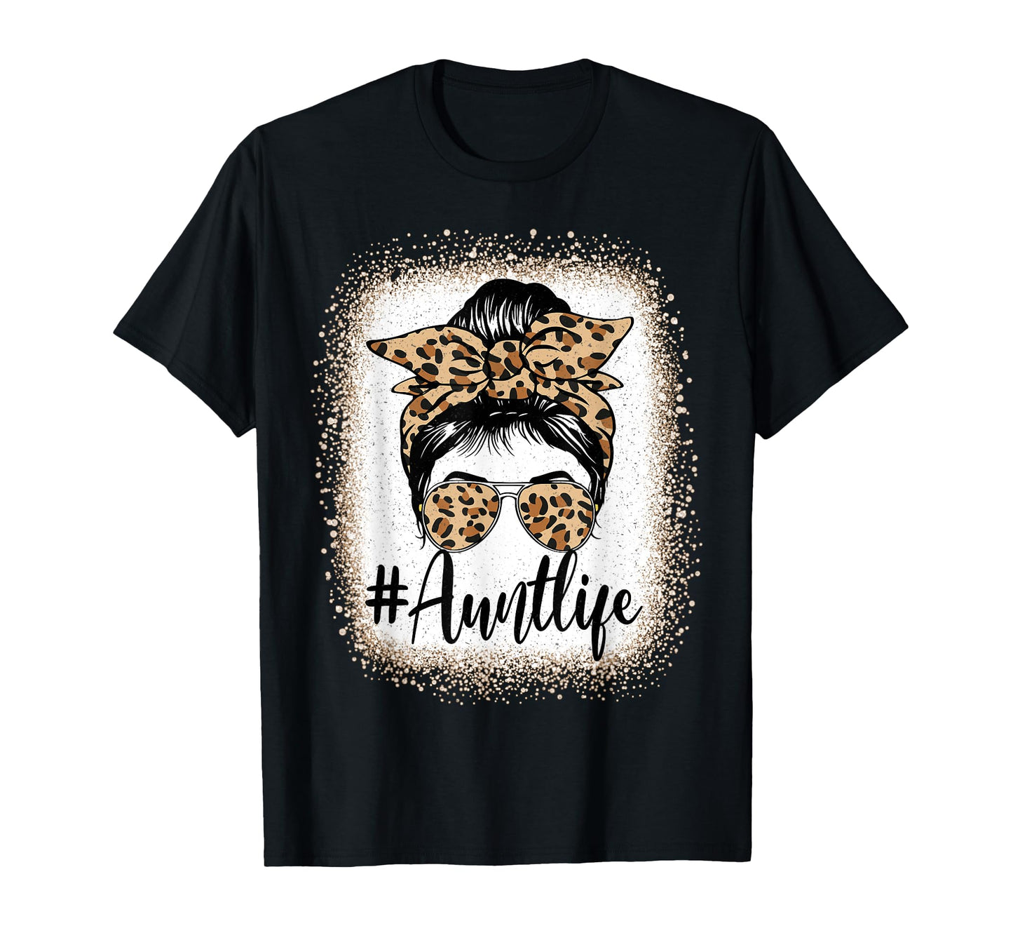 Aunt Life Women Messy Bun Aunt Baby Announcement Mothers Day T-Shirt