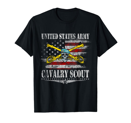 19D Delta Cavalry Scout Veteran Patriotic Flag Veterans Day T-Shirt