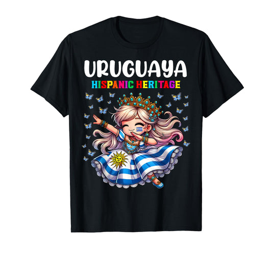 Uruguay Hispanic Heritage Month Celebration girls kids T-Shirt