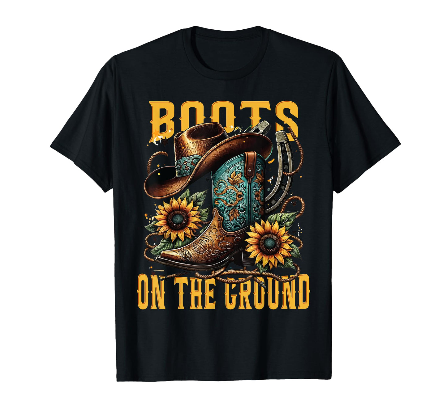 Boots On The Ground Cowgirl Retro Design For Women T-Shirt