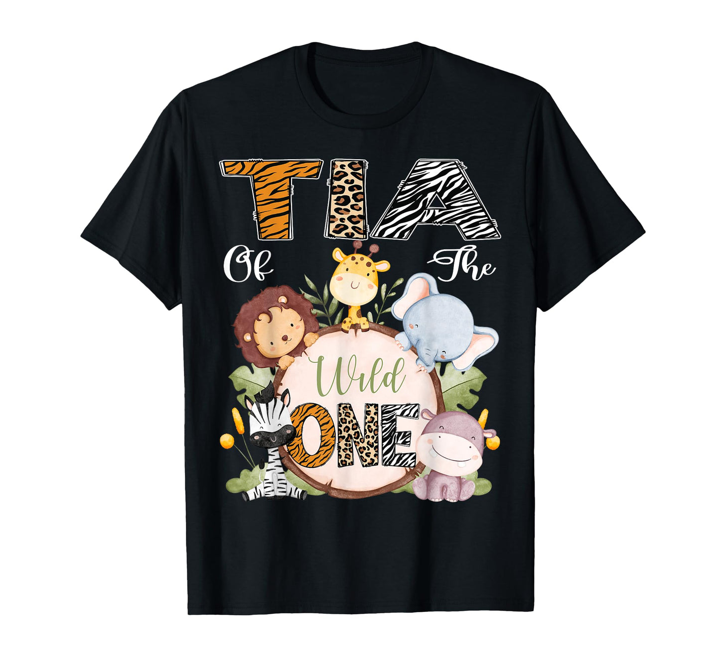 Tia Of The Wild One 1St Birthday Safari Woodland T-Shirt
