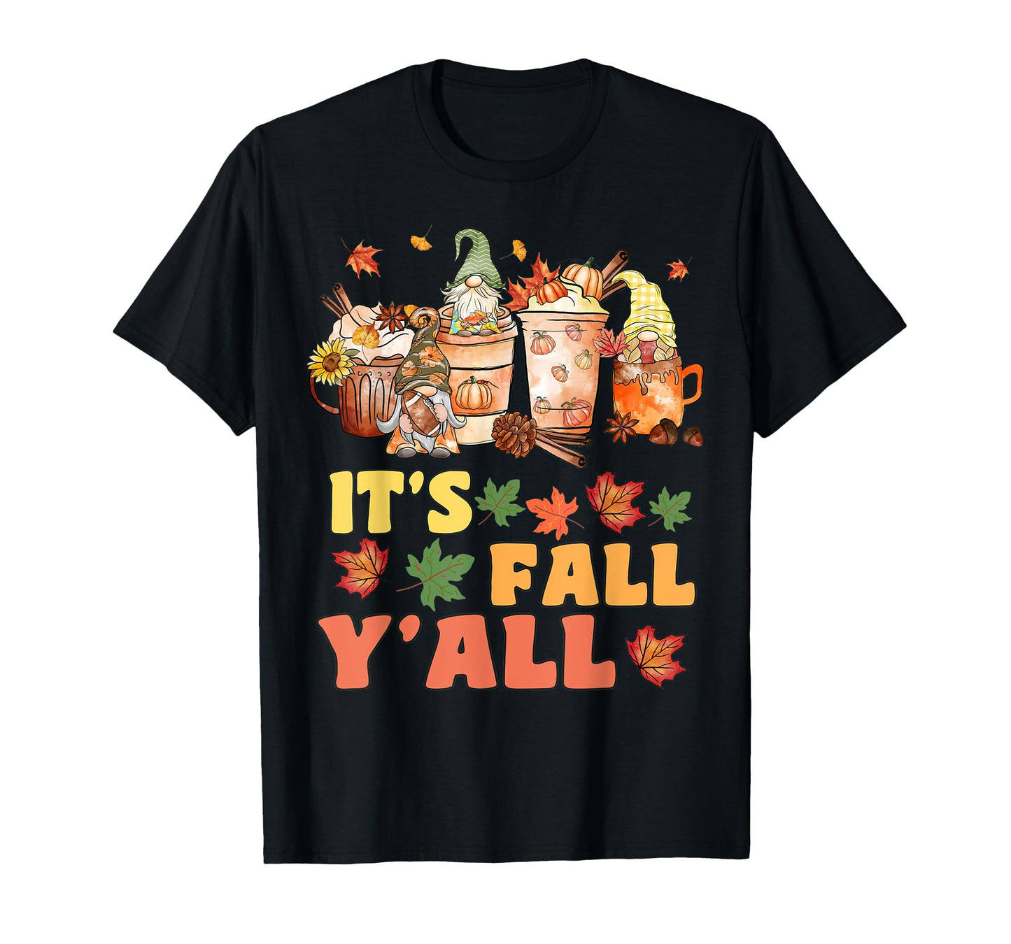 It's Fall Y'all Football Gnome Happy Fall Y’all Women Kids T-Shirt