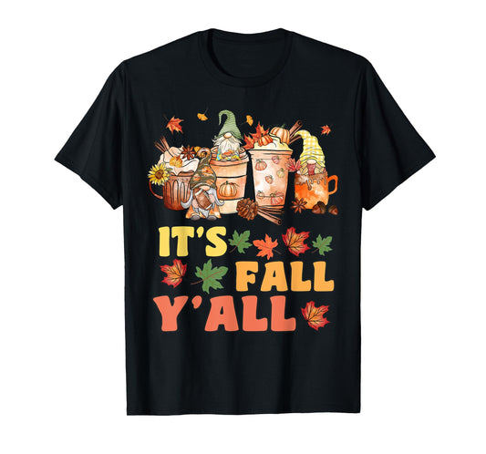 It's Fall Y'all Football Gnome Happy Fall Y’all Women Kids T-Shirt