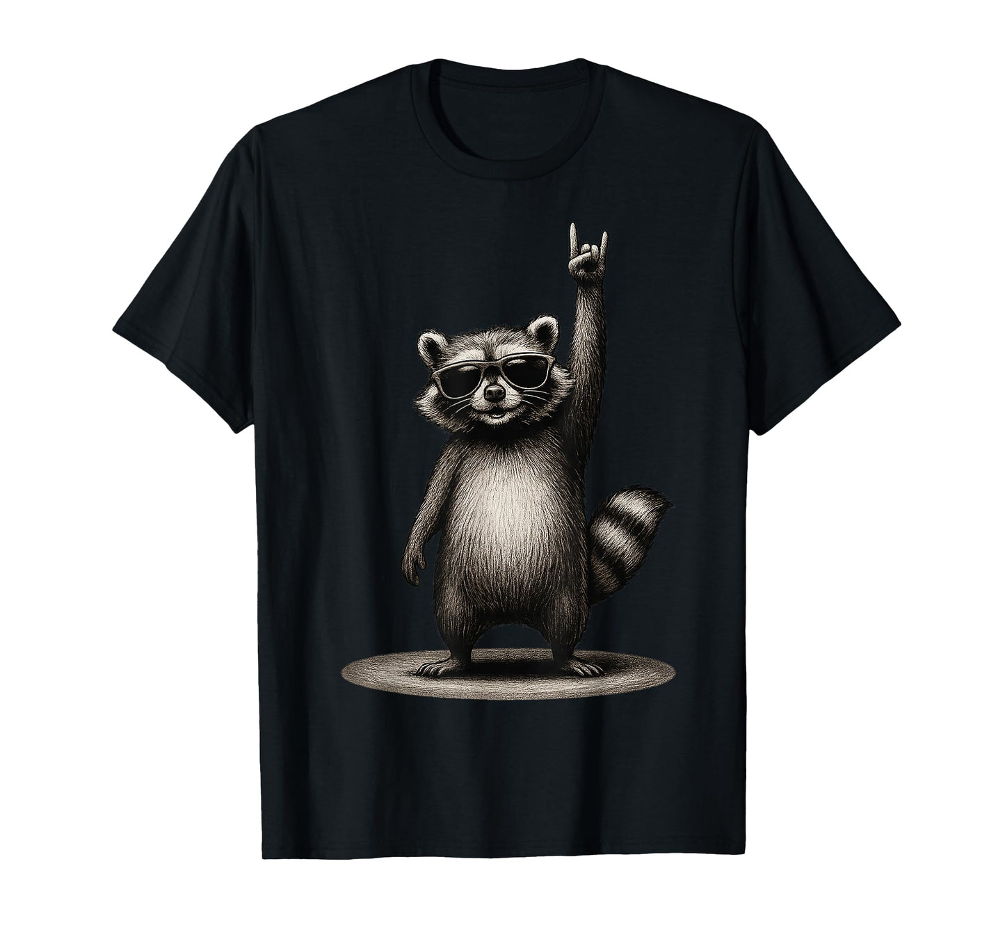 Retro Raccoon Rock On Music Funny Gifts Men Women Boy Girl T-Shirt