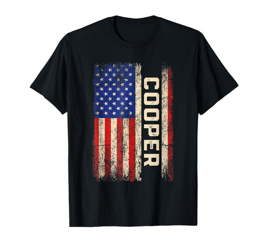 Cooper Last Name Shirt Cooper Name American Flag T-Shirt for Women Kids Men