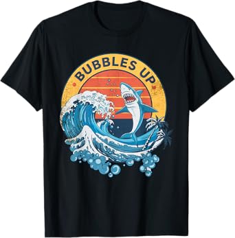 Bubbles Up Vintage Retro Shark Lover For Men Women T-Shirt