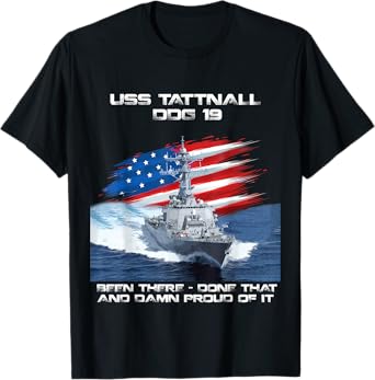 USS Tattnall DDG-19 Destroyer Ship USA Flag Veteran Xmas Women Men T-Shirt
