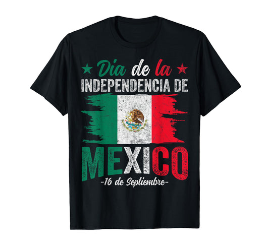Vintage Mexico Flag Mexican Independence Day September 16 T-Shirt