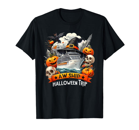 Aw Ship Halloween Trip Family Cruising Crew Cruise Squad T-Shirt