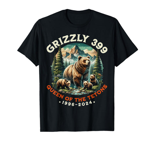 Bear Lovers Queen Of The Tetons Grizzly 399 National Park T-Shirt