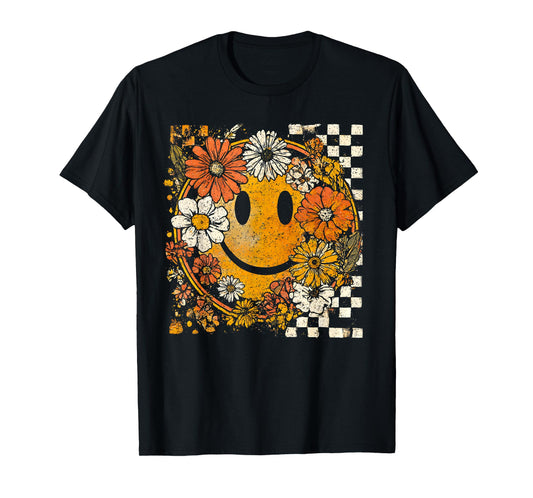 Wildflower Pumpkin Autumn Fall Leaves Thanksgiving Vintage T-Shirt