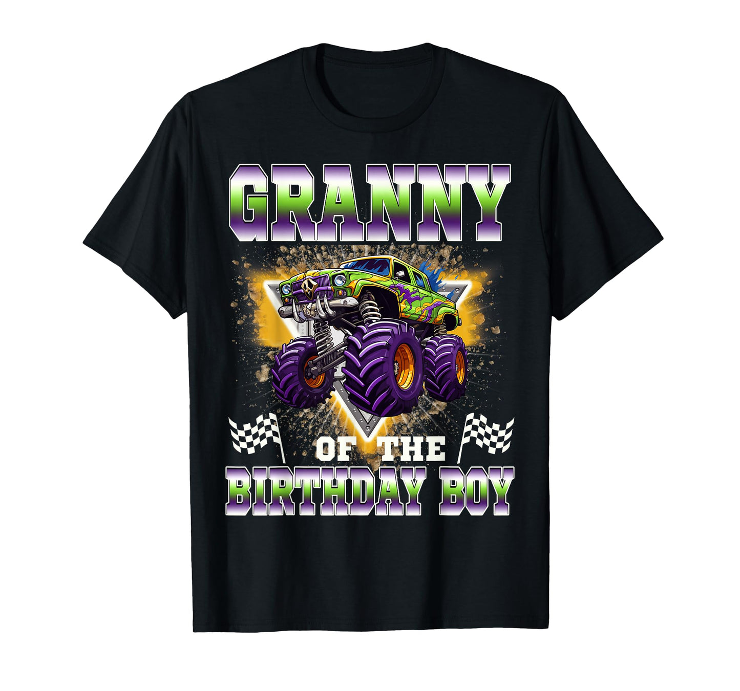Granny of The Birthday Boy Monster Truck Birthday Family T-Shirt