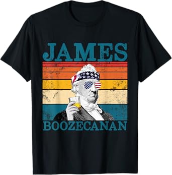 James Boozecanan Patriotic Retro Drinking President Buchanan T-Shirt