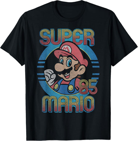 Nintendo Super Mario Retro Circle Vintage T-Shirt