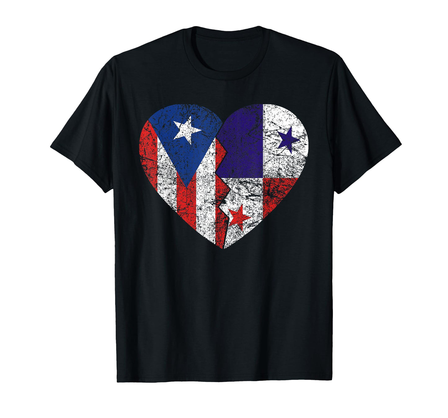 Panamanian Puerto Rican Flags Heart | Puerto Rico Panama T-Shirt
