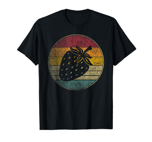 Strawberry Fruit Vintage Festival Distressed Retro 70s Gift T-Shirt