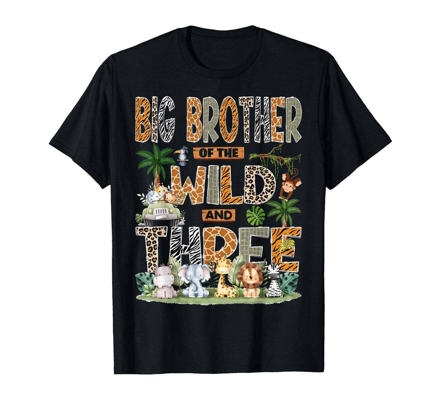 Big Brother of The Wild & Three 3rd Birthday Safari Jungle T-Shirt