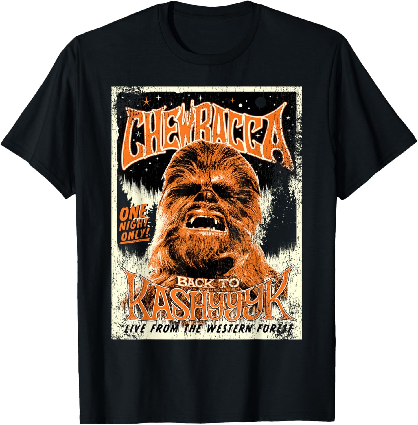 Star Wars Chewbacca Vintage Concert Back To Kashyyyk Poster T-Shirt