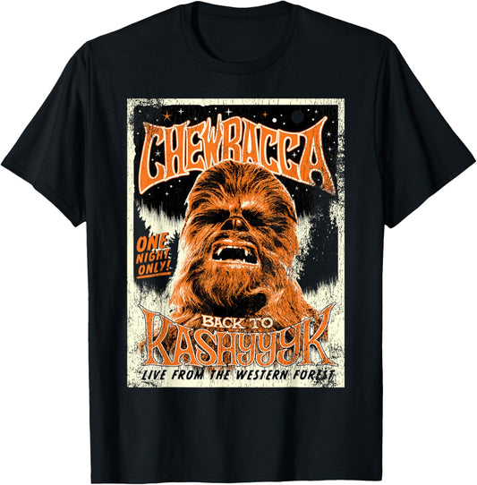 Star Wars Chewbacca Vintage Concert Back To Kashyyyk Poster T-Shirt