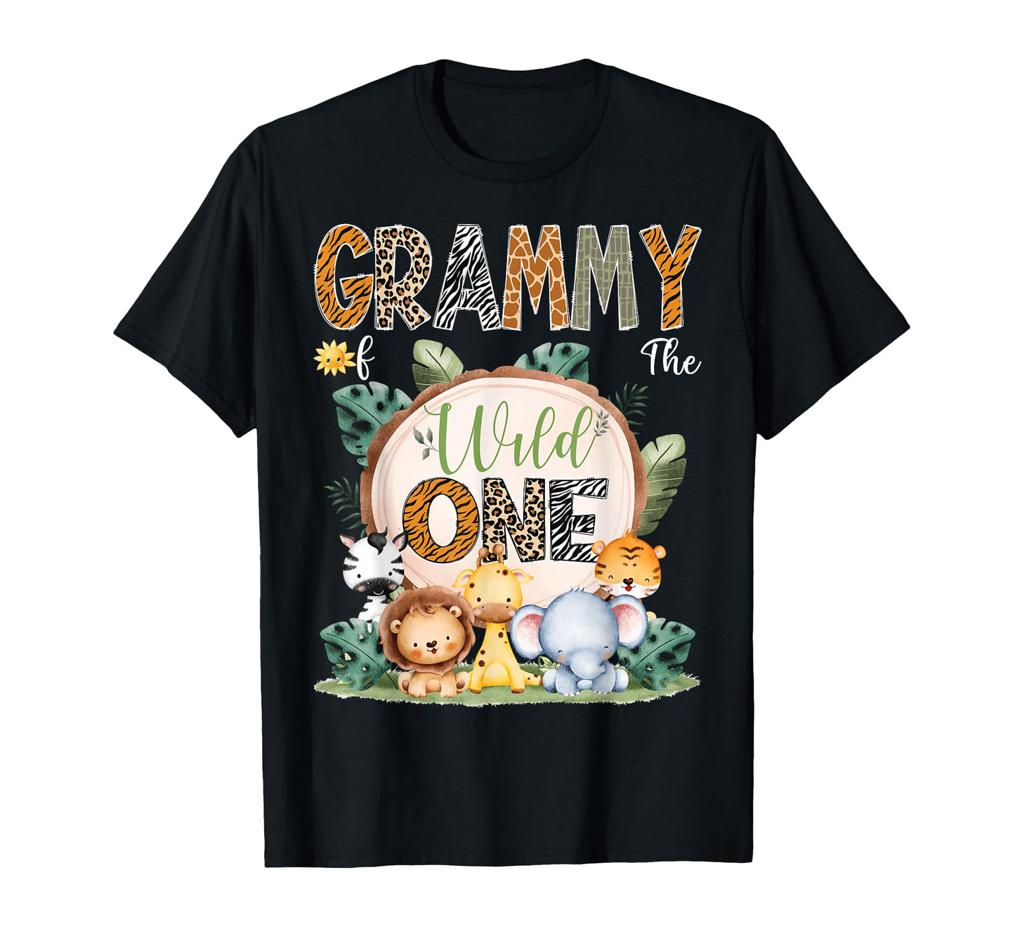 Grammy Of The Wild One First Birthday Safari Woodland T-Shirt