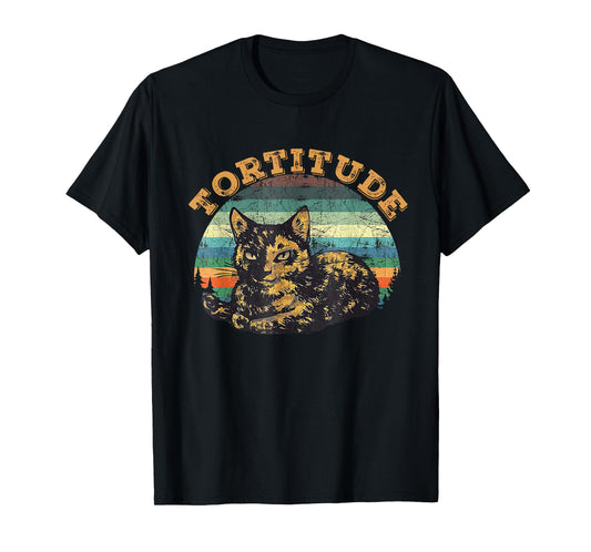 Vintage Cat Tortitude Men Women T-Shirt T-Shirt