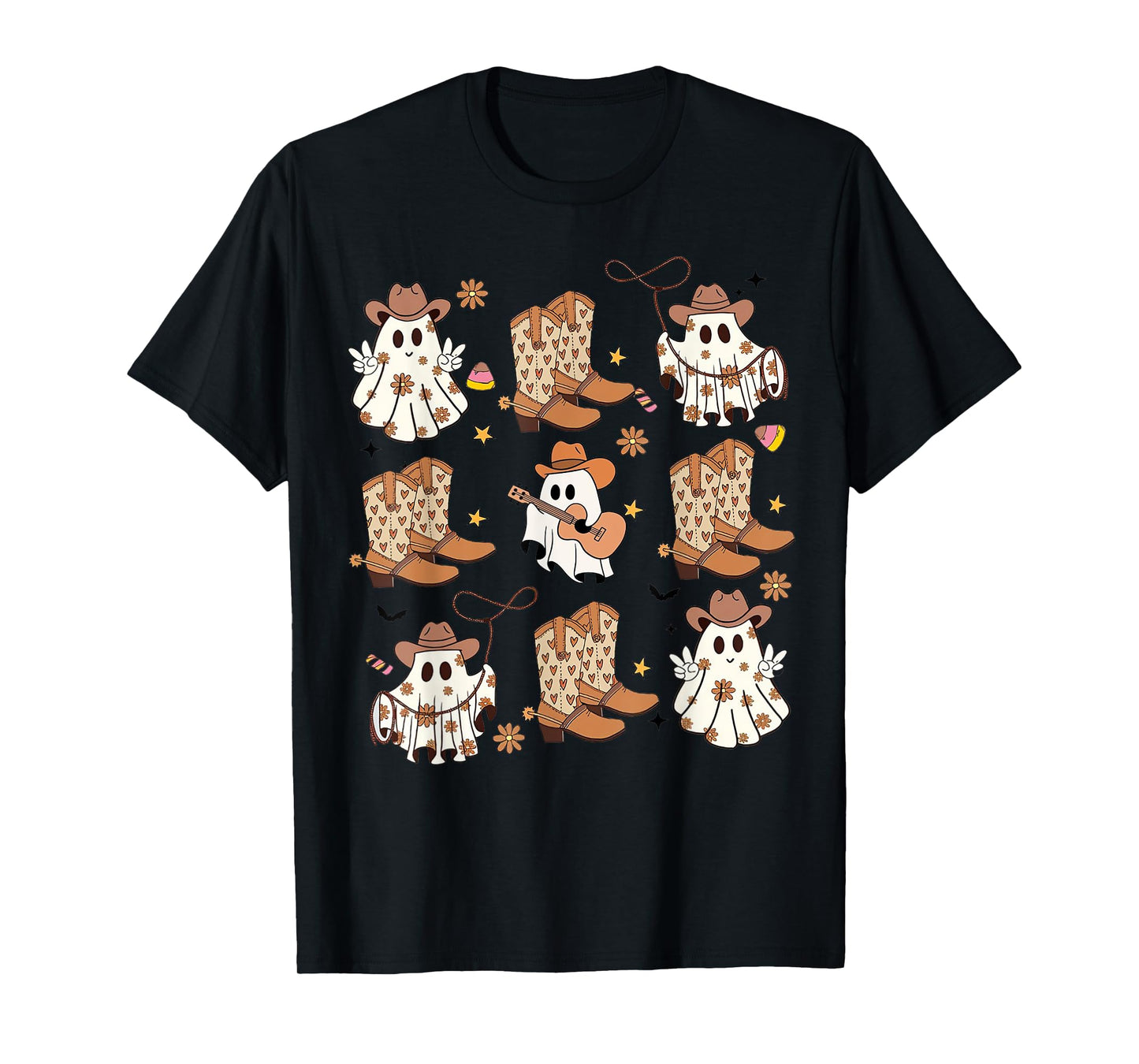 BooHaw Shirt Ghost Halloween Cowboy Boots Cowgirl Costume T-Shirt