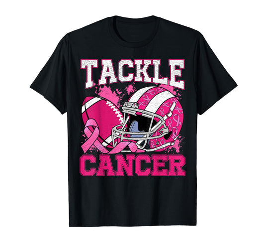 Tackle Breast Cancer Football Pink Breast Cancer Awareness T-Shirt