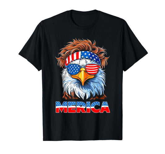 American Flag Patriotic Eagle Shirt Men Boys 4th of July T-Shirt