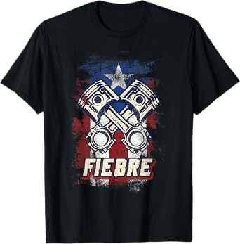 Puerto Rico Racing Flag Fiebre Race car Camisa Para Hombre T-Shirt