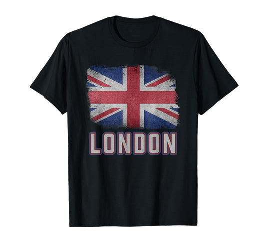 London United Kingdom British Flag Vintage UK Souvenir T-Shirt