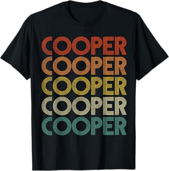 Cooper Tee-Tshirt Gifts Vintage Retro T-Shirt, Unisex-Adults/Kids, Black, Small, Short Sleeve