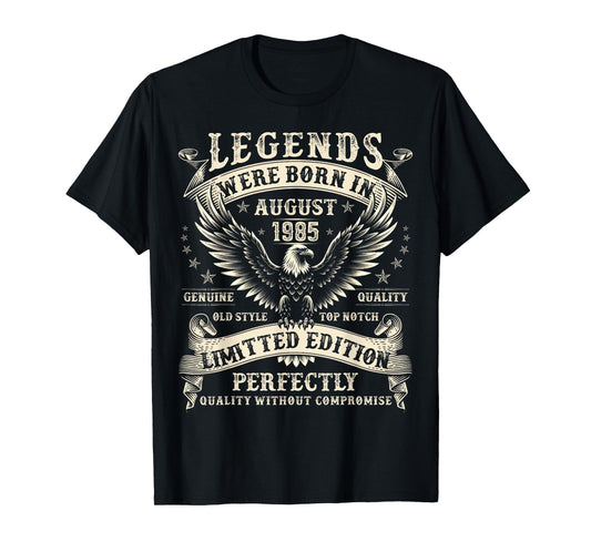 39 Year Old Birthday Gifts For Men 39th Birthday August 1985 T-Shirt