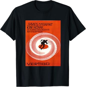 Vertigo Vintage Movie Poster, Noir Thriller Acrophobia Film T-Shirt
