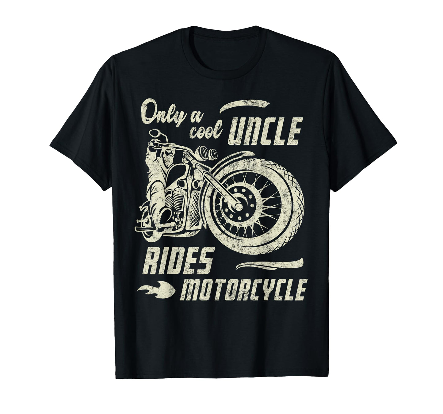 Only a Cool Uncle Rides Motorcycle Father's Day Biker Uncle T-Shirt