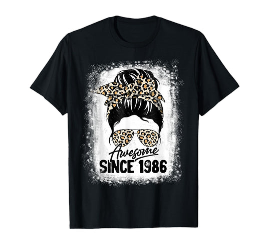 36 Years Old Awesome Since 1986 Leopard 36th Birthday T-Shirt