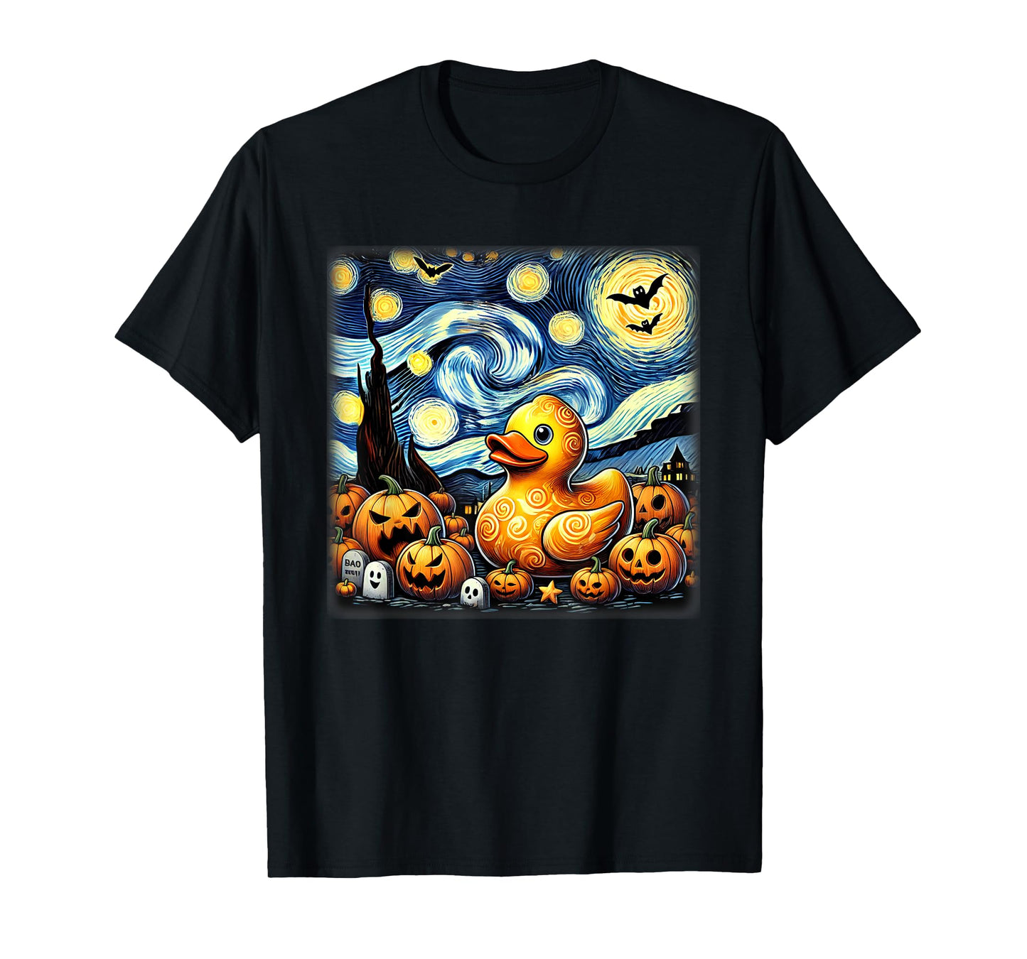 Starry Night Rubber Duck Halloween T-Shirt