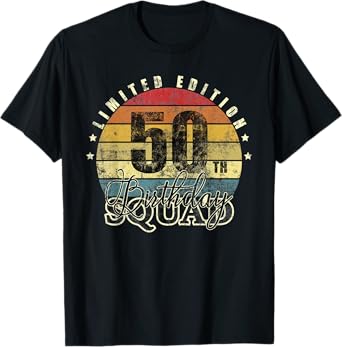 50 Year Old Birthday Squad Tee Vintage 50th Party Matching T-Shirt