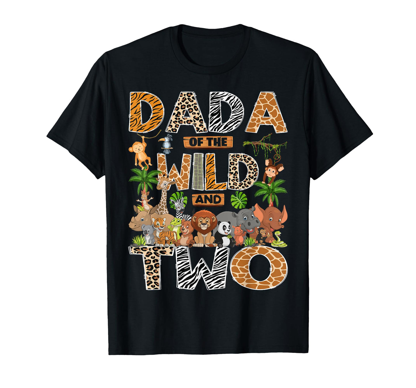 Dada Of The Wild & Two 2Nd Birthday Boy Safari Jungle T-Shirt