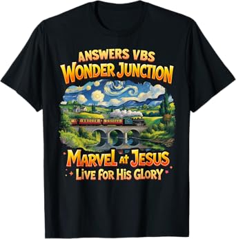 Christian Camp VBS 2025 Wonder His Glory Junction Train T-Shirt